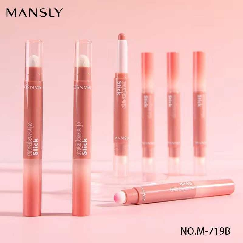 M719 MANSLY ปากกาลิปสติก ลิปสองหัว พร้อมฟองน้ำเกลี่ย สีสวย