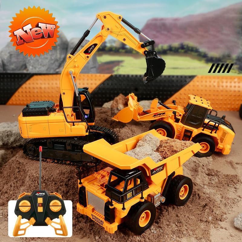 [พร้อมส่ง]รถของเล่นบังคับ รถก่อสร้าง รถแม็คโค รถบรรทุก ทาว์นเวอร์เครน Engineering series car มีเสียง มีไฟ