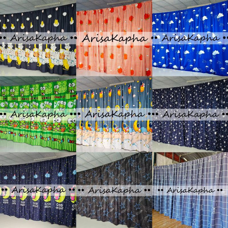 ผ้าม่าน ผ้าฉาก ม่านแบ่งห้อง ( สูง 2.2 m ) มีหลายลาย หลายขนาดให้เลือก แถมเชือกแขวนม่านฟรี