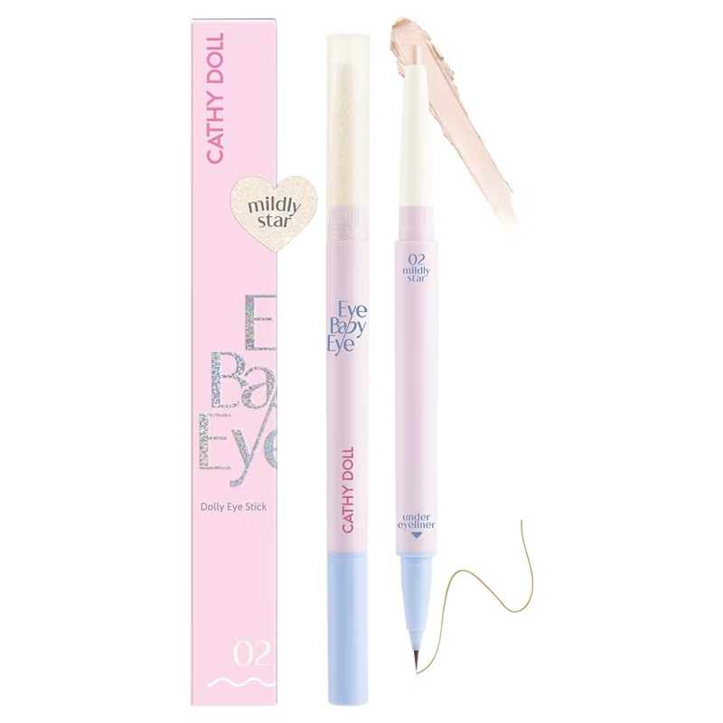 (สั่งในไลฟ์เหลือ 79฿) เคที่ดอลล์ อายเบบี้อาย ปากกาดอลลี่อาย 0.2g+0.3ml เนื้อครีม Cathy Doll Eye Baby Dolly Eye Stick