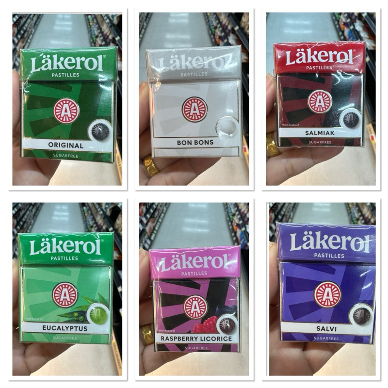 Lakerol Salvi Licorice Pastilles 25 G. ลูกอม เม็ดนุ่ม รสชะเอม / Raspberry / Eucalyptus / Salmiak / Bon Bons / Original