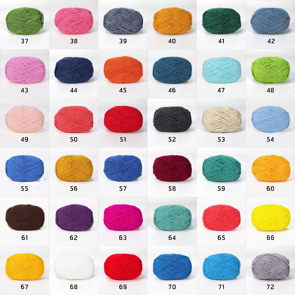 ไหมพรมคอตตอนนม ไหมพรม 4ply milk cotton yarn ม้วนละ 50 กรัม พร้อมส่งจากไทย