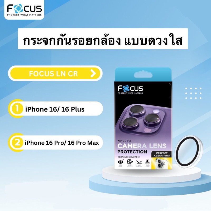 กระจกกันรอยกล้อง แบบดวงๆใส รุ่น I Phone 16,I Phone 16 Plus,I Phone 16 Pro,I Phone 16 Pro Max ยี่ห้อ 