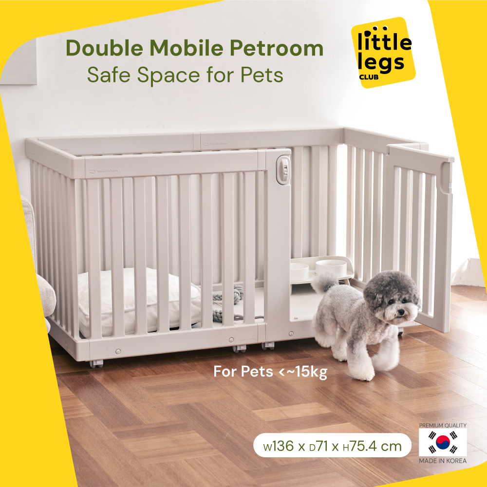 LLC คอกสุนัข Takemehom รุ่น Mobile Double ขนาด(รวมล้อ) W136xD71xH75.4 cm มีล้อ MDB