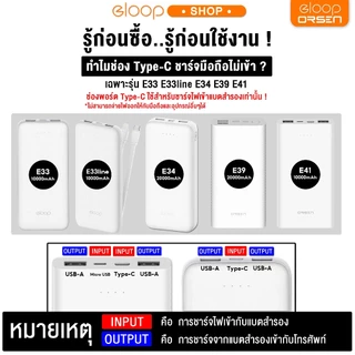 [เก็บโค้ด ลดเพิ่ม]Eloop E33 / E33 Line10000mAh / Eloop E30 5000mAh/ E34 20000mah แบตสำรองของแท้100%