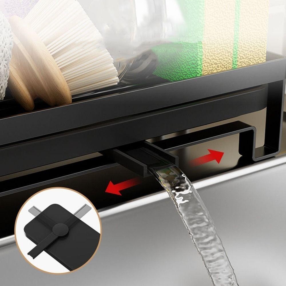 ชั้นวางเศษผ้า 304 ฟองน้ํา ตะกร้าระบายน้ํา แบบสเตนเลส  ไม่ต้องเจาะ  สำหรับห้องครัว อ่างล้างจาน - รูปที่ 5