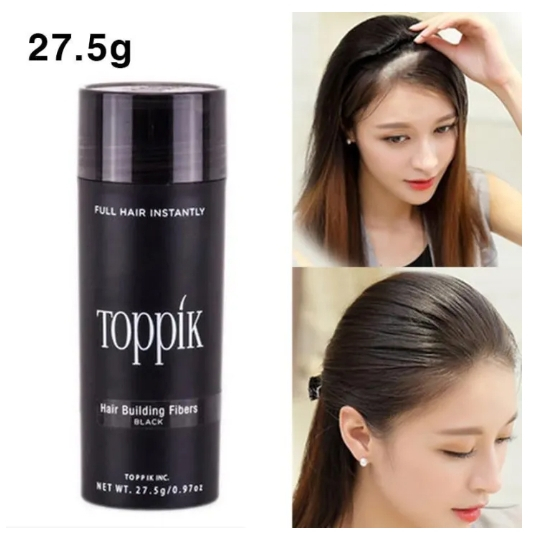ผงไฟเบอร์สีดำ Toppik ผงไฟเบอร์เพิ่มผมหนา Toppik Hair Building Fiber ผงไฟเบอร์สีดำ ปิดผมบาง หัวล้าน ผมบาง ขนาด 27.5 กรัม