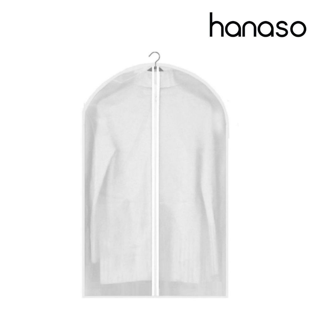 Hanaso ถุงใส่เสื้อผ้า มีซิป กันฝุ่น กันน้ำ ถุงคลุมเสื้อผ้า ความยาว 80-140ซม. ถุงคลุมชุด ถุงคลุมเสื้อผ้ากันฝุ่น