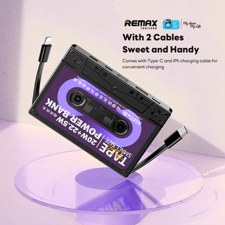[ CCC ] Remax Power Bank 10000mAh RPP-533 - แบตสำรอง ชาร์จไว มีสายในตัว USB Type-c และ L Cable ชาร์จเร็ว 3.0