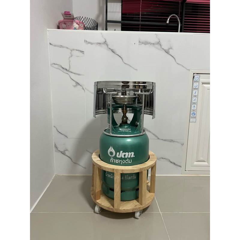 ที่รองถังแก๊สปิคนิค มินิมอล ฐานรองถังแก๊สแบบไม้ ล้อเลื่อนรองถังแก๊ส - รูปที่ 2
