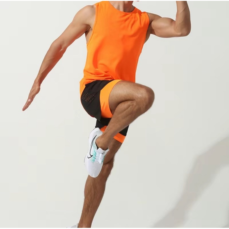 กางเกงวิ่งขาสั้นชาย 2 in 1 [มีกระเป๋า2ข้าง กับกระเป๋าหลัง] ซับในเนื้อผ้าเย็น กางเกงออกกำลังกาย กางเกงกีฬาขาสั้น - รูปที่ 4