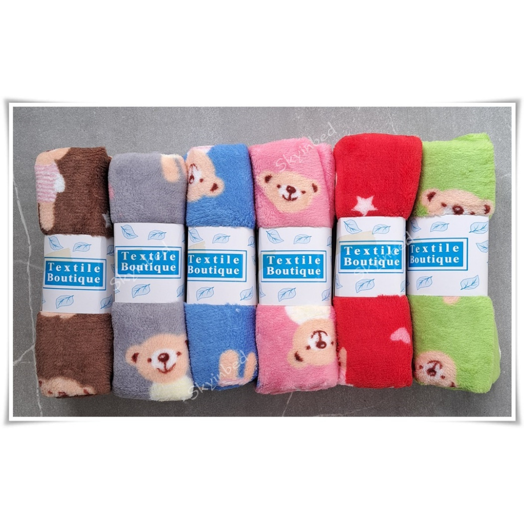 ผ้าเช็ดหน้า ผ้าเช็ดผม ลายหมี(2) ขนาด 35×75cm สินค้าใหม่ ผ้านุ่ม ราคาไม่แพง ส่งจากไทย