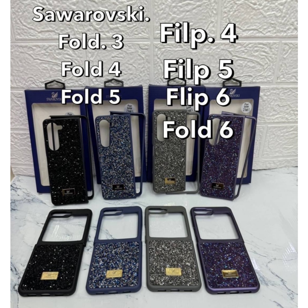 (Z-flip6 /Fold6 มาจ้า) SWAROVSKI เคสกากเพชร กิตเตอร์แน่นมาก Samsung Z flip5/ Zflip6 / Z fold5 /Z fold6