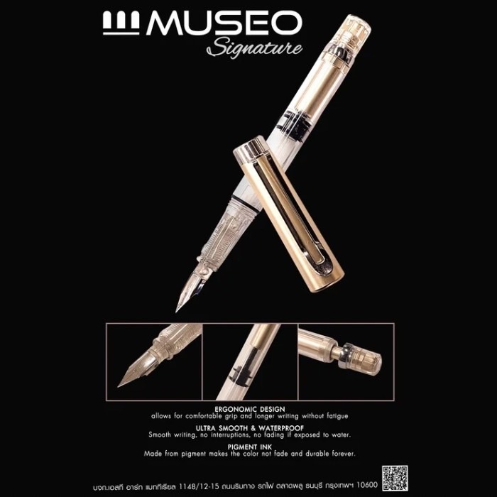 MUSEO ELITE ปากกาหมึกซึมทรงสวยหรูด้วยด้ามคริสตัล