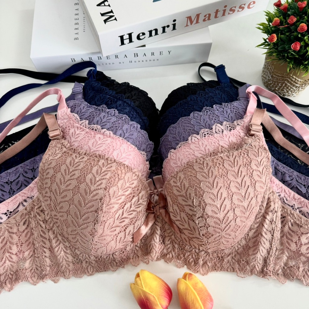 เสื้อในฟองน้ำบาง คัพB/C ลายลูกไม้ สำหรับผู้หญิง ขนาด 36-42 สายถอดได้ ผ้าฟองน้ำบาง ใส่สบาย