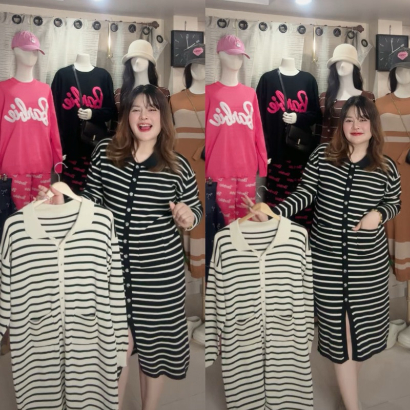 Dress chill - เดรสไหมพรมริ้ว
