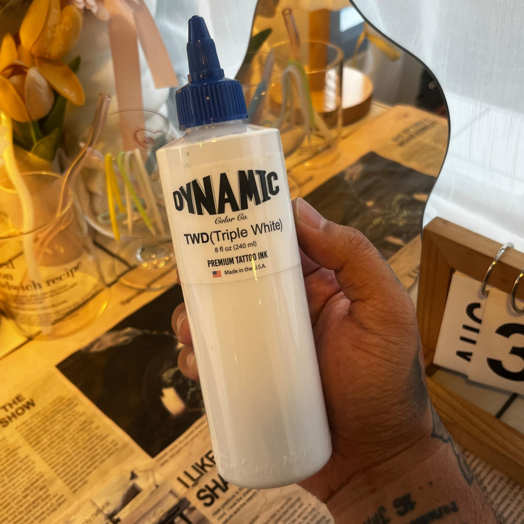 หมึกสักไดนามิกแท้ TWD สีสัก ขาวดีขาวจริง TWD White แท้100%