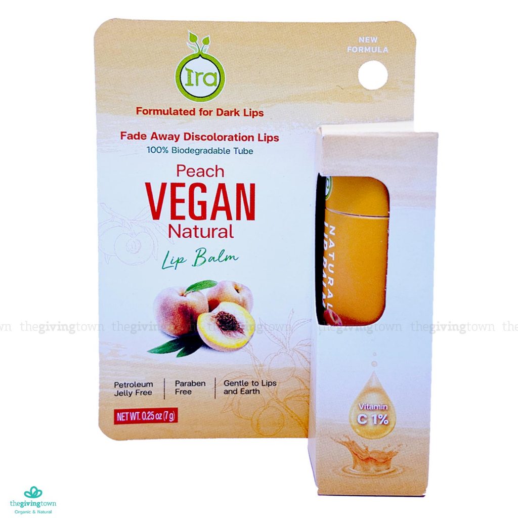 IRA Eco Balm PEACH - Tube lib balm. ลิปบาล์มธรรมชาติแบบแท่ง eco กลิ่นพีช ลิปพีช ลิปบาล์มแบบแท่ง ไอรา