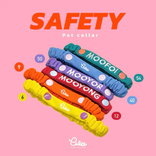 PALEE ปลอกคอแมว “รุ่นนิรภัยยางยืด สายผ้า” ออกแบบสีปลอกคอได้! /ปักชื่อ เบอร์โทร/แมว สุนัข (ปลอกคอแบบสวม ปรับสายไม่ได้)