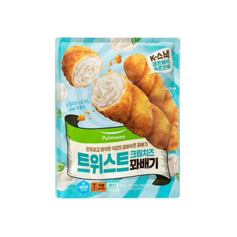 พร้อมส่ง 크림치즈 꽈배기 ขนมปังไส้ครีมชีส Pulmuone Twisted bread stick (Cream Cheese) 336g