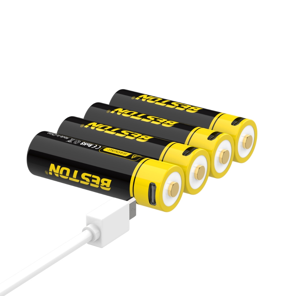 ถ่านชาร์จ BESTON รุ่น 2AN-75 Rechargeable Li-ion Battery ขนาด AA แรงดันไฟฟ้า 1.5V สายชาร์จ Micro USB