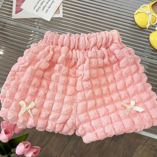 Babyonline(Y342)E3 (ส่งด่วน1วัน)ชุดเซ็ตเสื้อแขนสั้นกางเกงขาสั้นทรงบอลลูนแต่งโบว์สุดน่ารัก ผ้านิ่ม