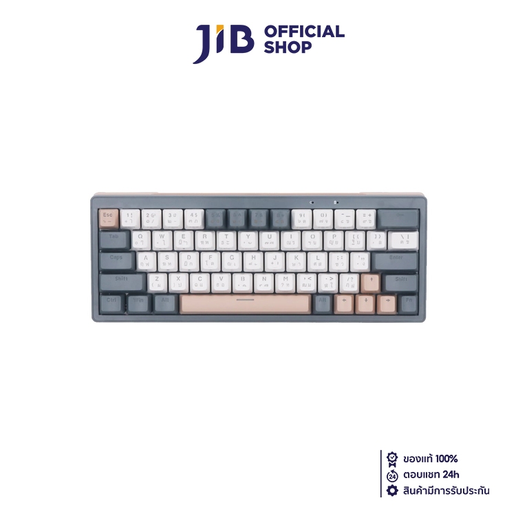 WIRELESS KEYBOARD (คีย์บอร์ดไร้สาย) FANTECH ATOM PRO63 MK912 (GRAY) (RED SWITCH - RGB - EN/TH)