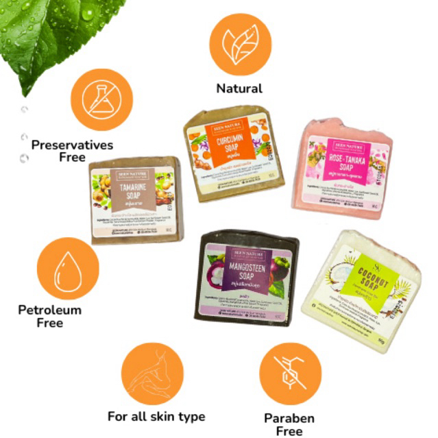 สบู่สมุนไพร มังคุด โรสทานาคา มะพร้าว สบู่อาบน้ำ Herbal Natural Handmade Soap 90 g