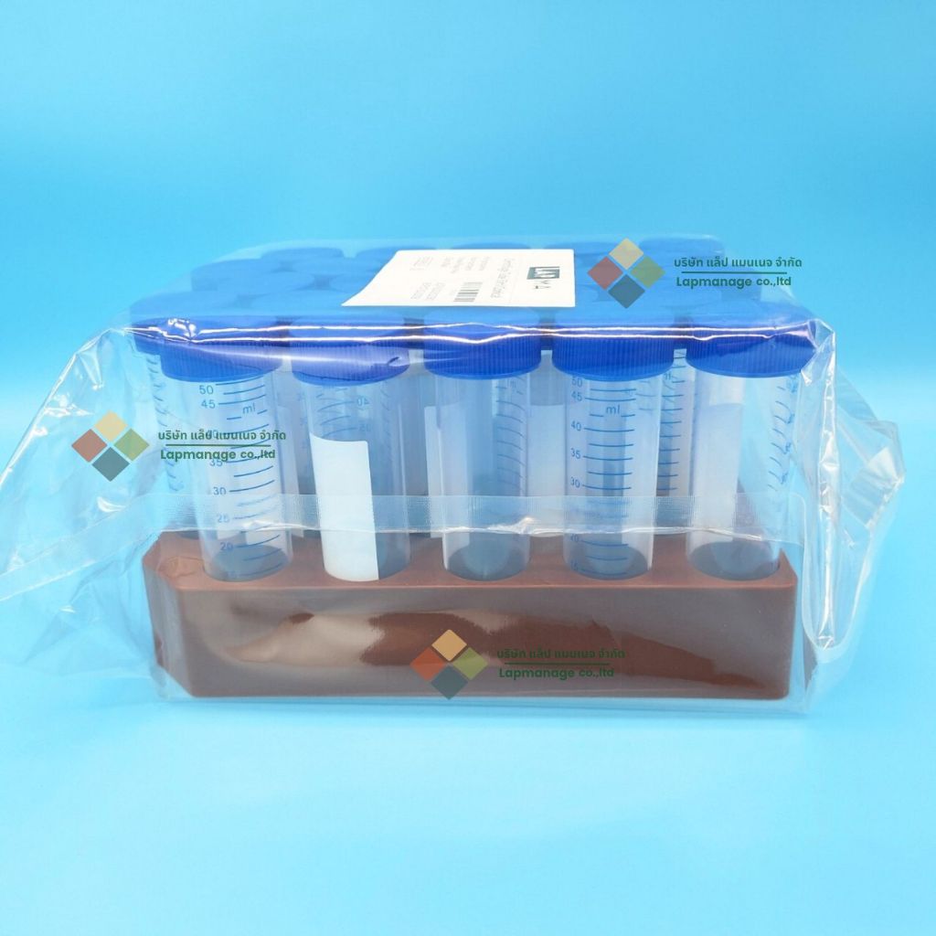 Centrifuge Tube 50ml, Conical, Flat cap, Foam rack หลอดเซนติฟิว 50 มล หลอดปั่นเหวี่ยงตกตะกอน ก้นแหลม (หลอดเก็บเมล็ดกาแฟ)