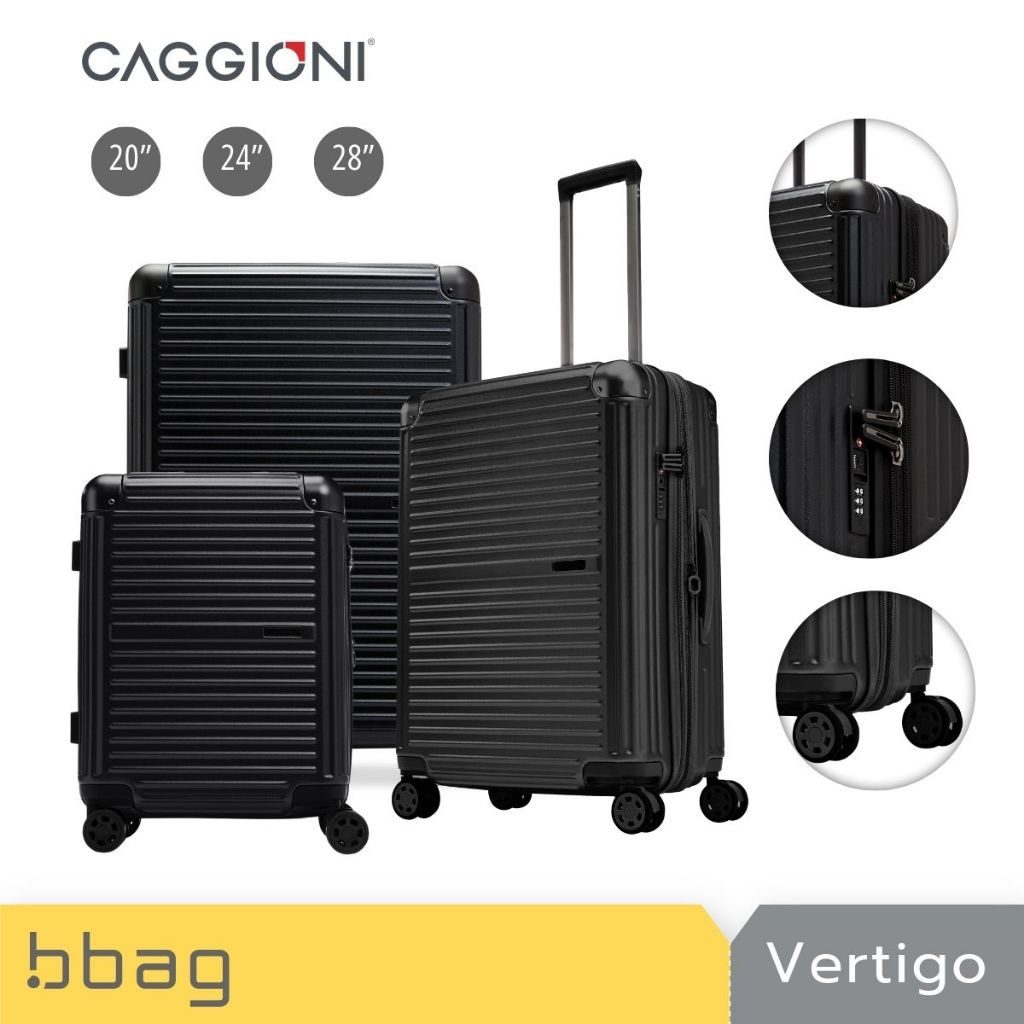 CAGGIONI กระเป๋าเดินทาง  รุ่นเวอร์ติโก (Vertigo N19081) - สีดำ