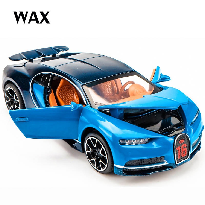 【วัสดุโลหะผสม】WAX Bugatti Chiron โมเดลรถ 1:32 โมเดลรถยนต์จําลอง รถเหล็ก รถโมเดล โมเดลรถของเล่น