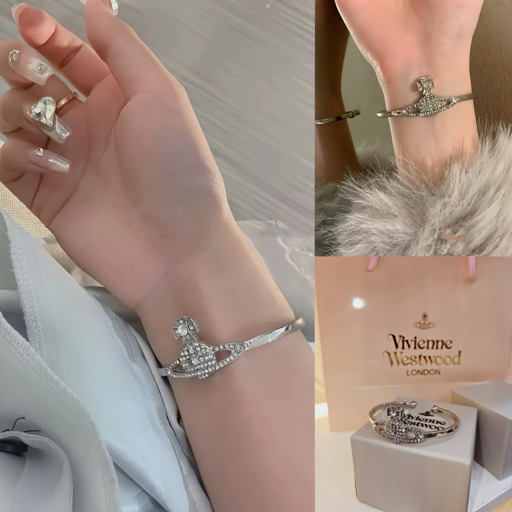 พร้อมส่ง ส่งไว กำไล Vivien VV + อุปกรณ์ครบ สีเงิน silver
