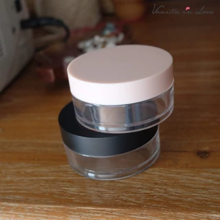 BA12 ตลับแป้งฝุ่นเปล่าสีดำขนาดใหญ่ พร้อมพัฟแต่งหน้า Empty powder box ขนาด 30 กรัม