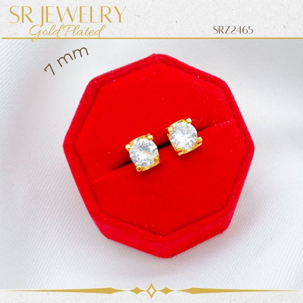 ต่างหูหุ้มทอง24K เพชรCZ แท้ ไม่แพ้ ไม่คัน มี 5ขนาด สินค้าแพ็ค 1คู่ by สุปราณีเอสอาร์โกลด์ ราคา ถูกที่สุด โปรบีเคเค แกลเลอรีภาพที่ 5