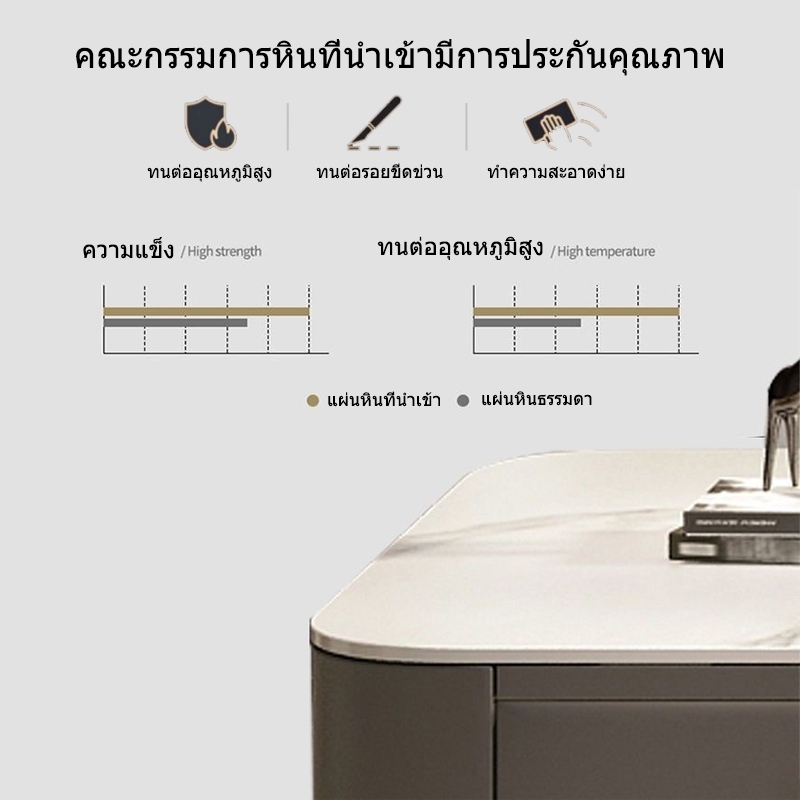 โต๊ะกลางโซฟา โต๊ะรับแขก กระดานหิน + แก้ว โต๊ะกาแฟ โต๊ะกระจก  สีดำ/โกลเด้น หลายวิธีรวมกัน