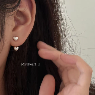 Miniheart I - II ต่างหูก้านเงินแท้ s925 หัวใจสไตล์มินิมอล