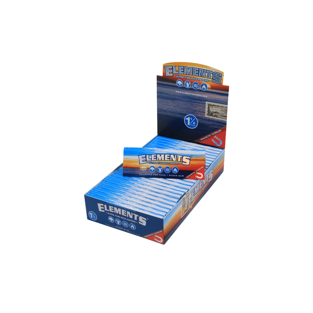 กระดาษโรล ยกกล่อง Element Ultra Thin Rice Paper 1 1/4 กระดาษ ยาว 79 มม.