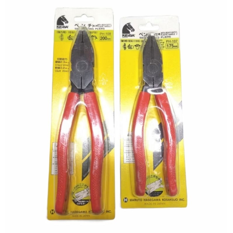 KEIBA PH-107 PH-108 คีมปากจิ้งจก ด้ามแดง เคบ้า 7"-8" KE-6001005 KE-6001006