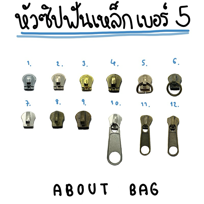 ( 1 ตัว ) หัวซิปฟันเหล็ก เบอร์  5  👉🏻 ต้องการสินค้าจำนวนมากรบกวนทักแชท 👉🏻 สินค้าพร้อมส่ง
