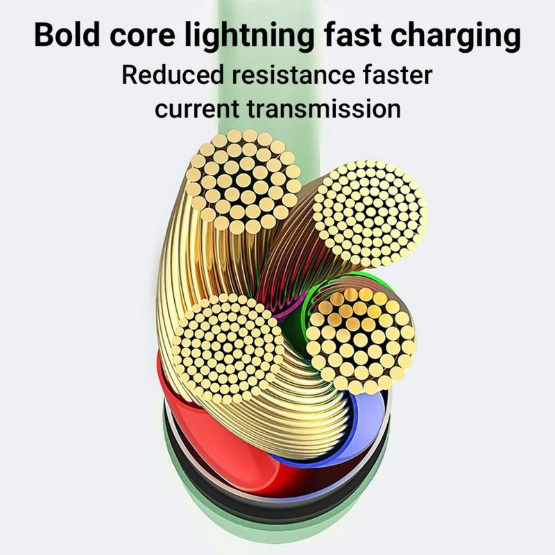 สายสายชาร์จของเหลวอเนกประสงค์3อิน1สำหรับการชาร์จอย่างเร็วด่วน iPhone Android Huawei Type C Micro 5P - รูปที่ 7