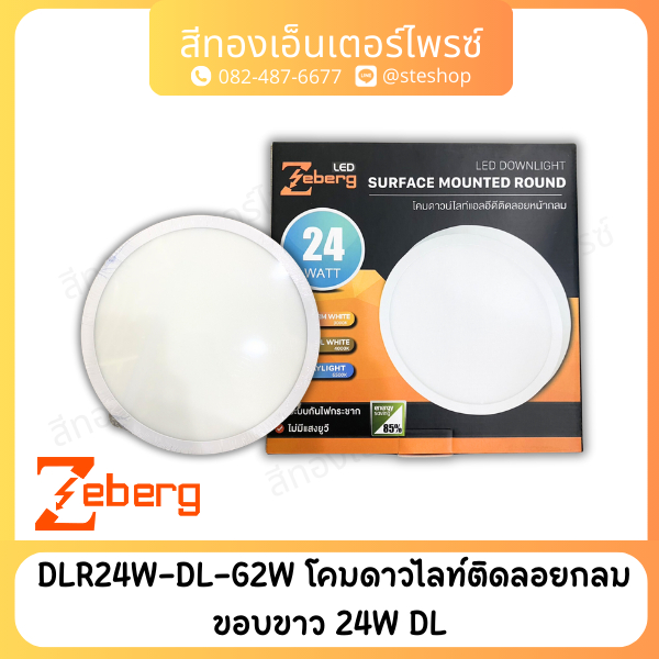 ZEBERG DLR24W-DL-G2W โคมดาวไลท์ติดลอยกลมขอบขาว 24W DL