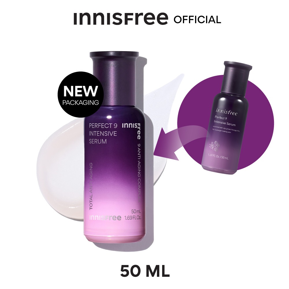 innisfree Perfect 9 Intensive Serum 50 ml. เซรั่มลดเลือนริ้วรอย กระชับผิว เนื้อเซรั่มเข้มข้น บำรุงล้ำลึก