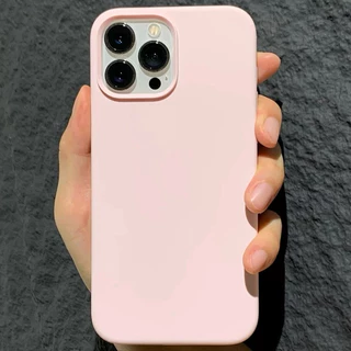 Supercase สำหรับรุ่นi7-i15promax เคสซิลิโคน บุกำมะหยี่ สีชมพู i15 i15pro i15plus i15promax i14 i14pro i14promax