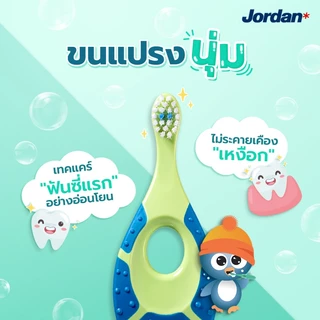 ⚡ ส่งของทุกวัน ⚡[แพ็ค2ชิ้น คละสี] Jordan จอร์แดนแปรงสีฟันเด็ก Step 1 สำหรับ 0-2 ปี
