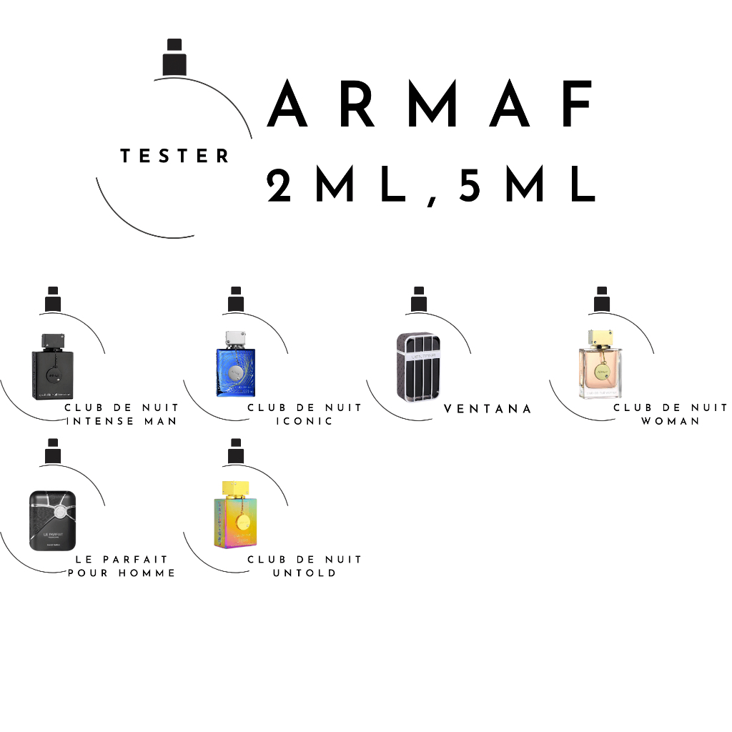 Tester น้ำหอม Armaf แบ่งขาย ขนาด 5 ml 2 ml ติดทน หอมนาน ของแท้100% นำเข้าจาก UAE