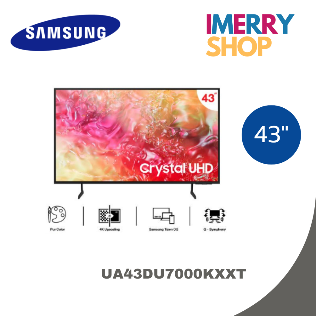 SAMSUNG UHD TV 4K SMART TV ขนาด 43" ปี 2024 รุ่น UA43DU7000KXXT (1 ชิ้นต่อ 1 คำสั่งซื้อเท่านั้น)