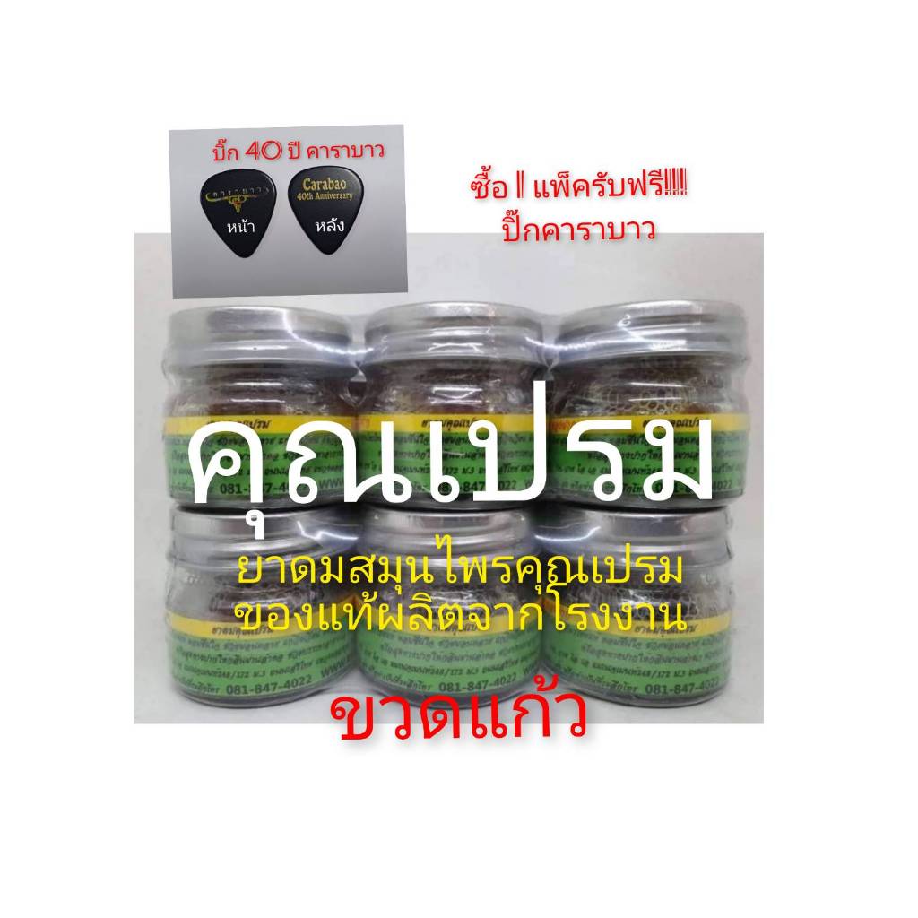 ยาดมสมุนไพร 100% ตราคุณเปรม แพ็ค 6 ขวด บรรจุด้วยขวดแก้ว มีตาข่ายกันหกในขวด