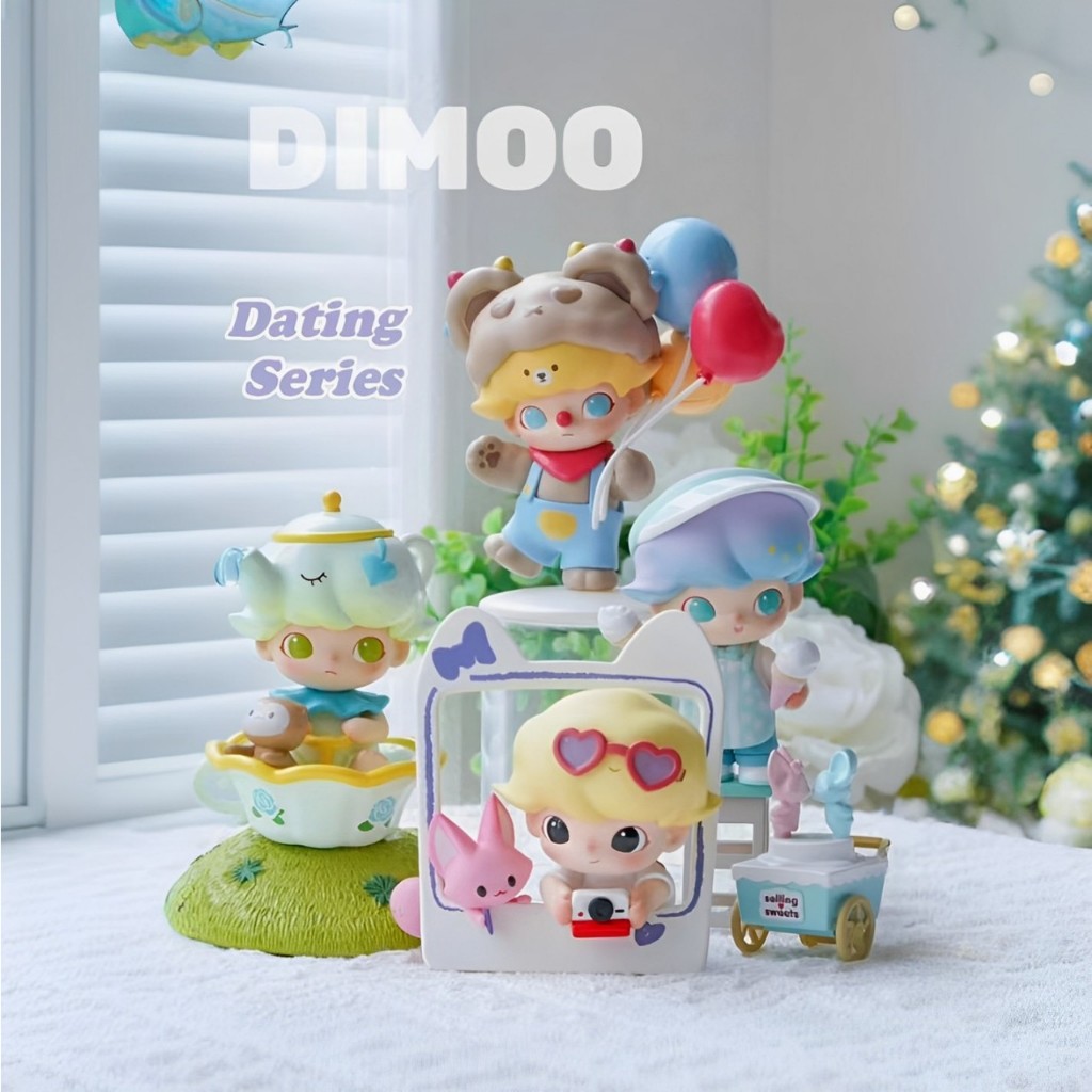 ส่งของภายใน24ชั่วโมง POPMART DIMOO Dating Series ของเล ่ นอินเทรนด ของขวัญของผู้หญิง