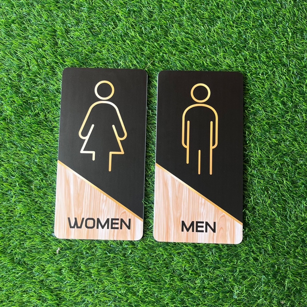 ป้ายห้องน้ำ ห้องสุขา ชายหญิง TOILET พลาสวูด หนา 5 มิล