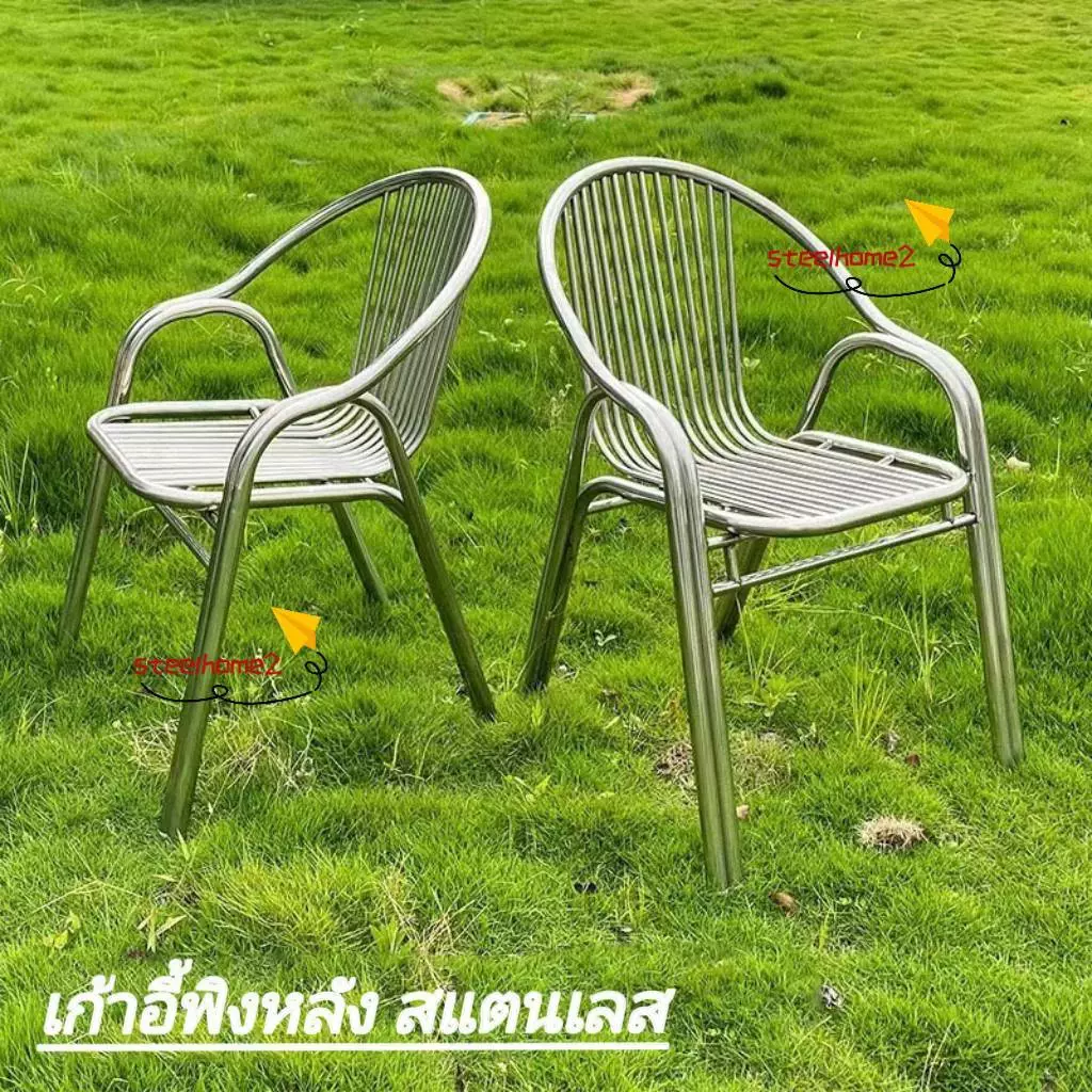 เก้าอี้สแตนเลสแบบ4ขามีพนักพิงหลัง นั่งสบายNN4และNN3